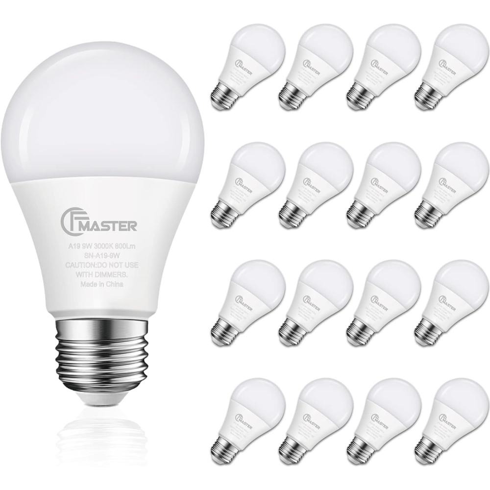 16-Pack CF Master 9W A19 LED Light Bulbs
