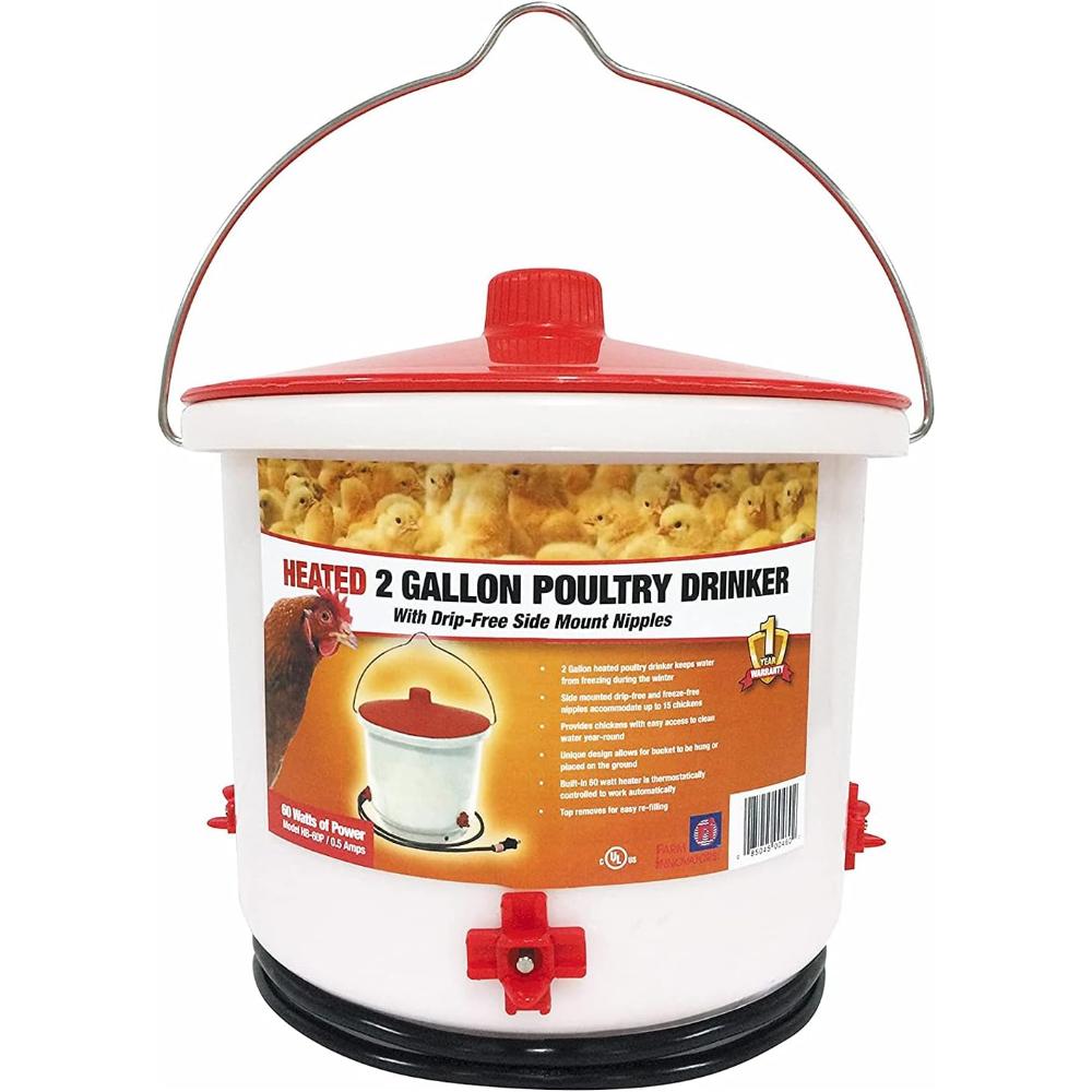 Farm Innovators Heated 2-Gallon Year-Round Poultry Drinker