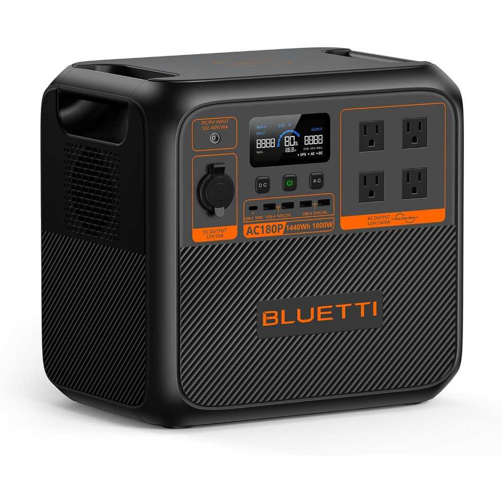 Prime Members: Bluetti AC180P 1800W/1440Wh LiFePO4 Power Station
