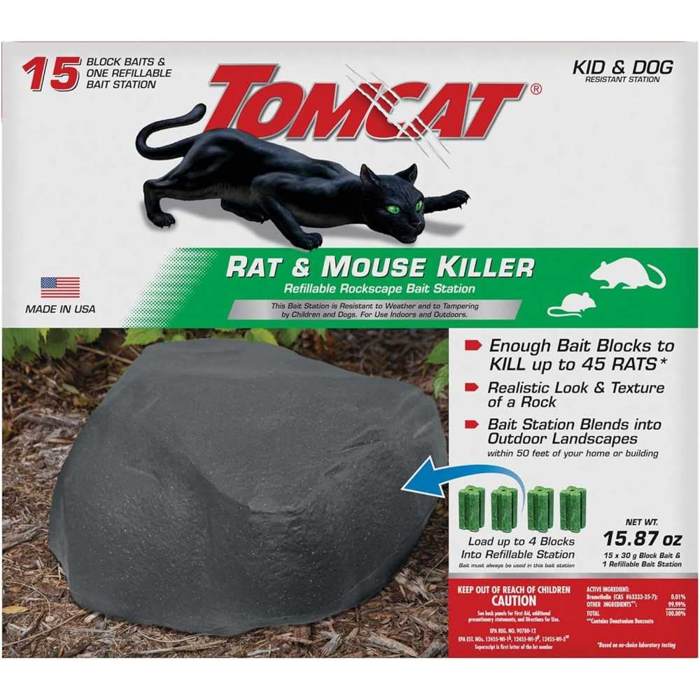 Tomcat Rockscape Rat & Mouse Bait Station w/ 15x Baits