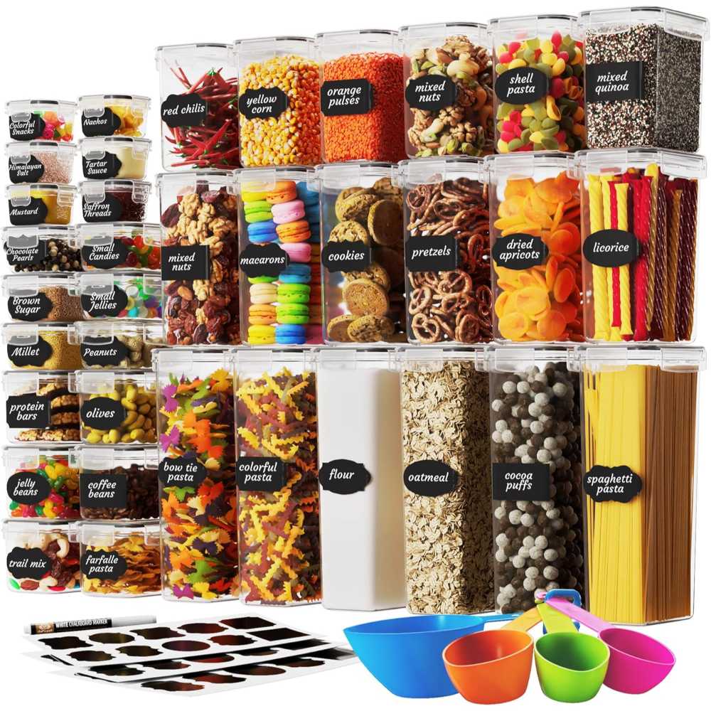 36-Pack Chef's Path Airtight Food Storage Containers Set w/ Lids and Labels