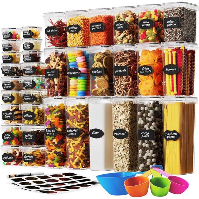 36-Pack Chef's Path Airtight Food Storage Containers Set w/ Lids and Labels