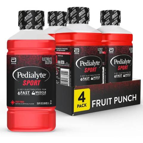 4-Pack Pedialyte Sport Electrolyte Drink, 33.8 oz.
