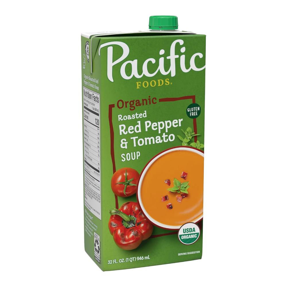 Pacific Foods Organic Creamy Roasted Red Pepper & Tomato Soup, 32 oz.