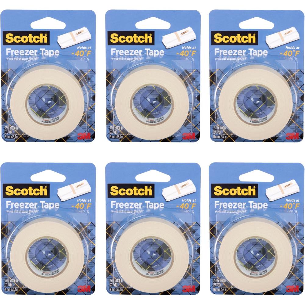 6-Pack Scotch Freezer Tape (3/4" x 1000")