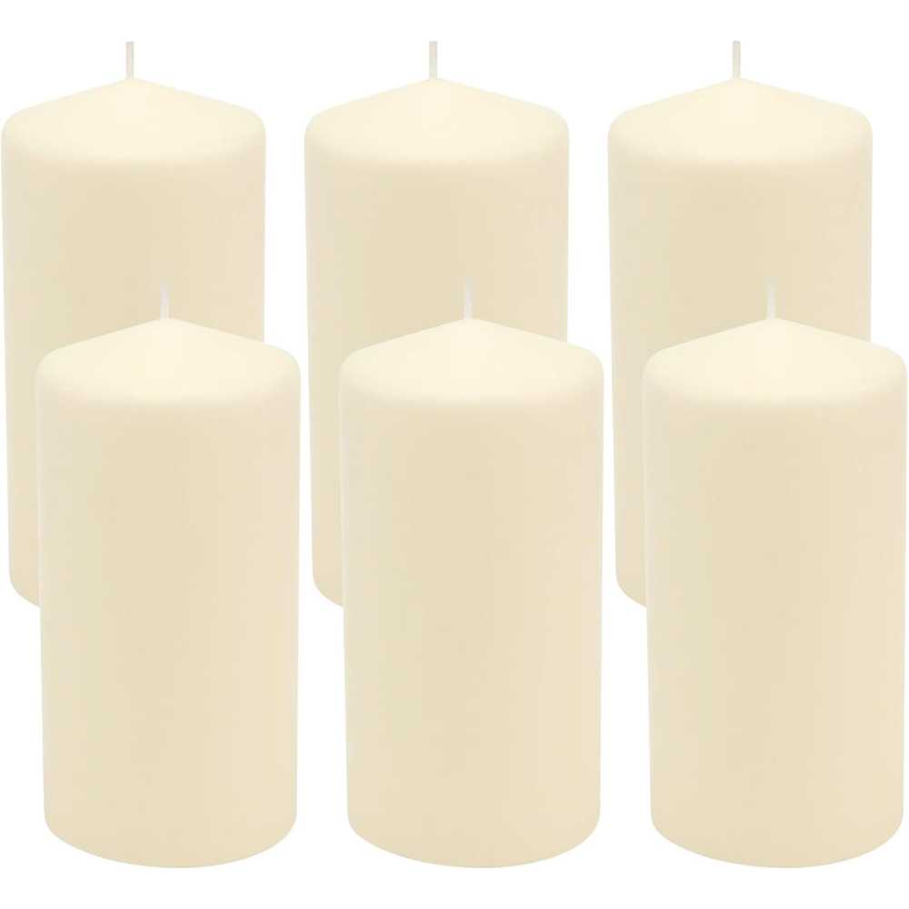 6-Pack Stonebriar 65-Hour Unscented 3" x 6" Pillar Candles