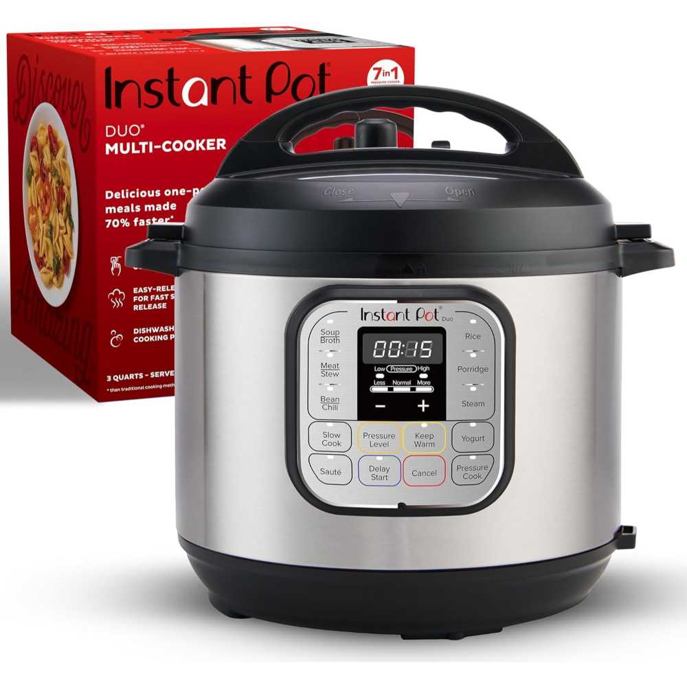 Prime Members: Instant Pot Duo Multi-Cooker: Pressure Cooker, Slow Rice Cooker, Steamer, Sauté, Yogurt Maker, Warmer & Sterilizer (3 qt.)