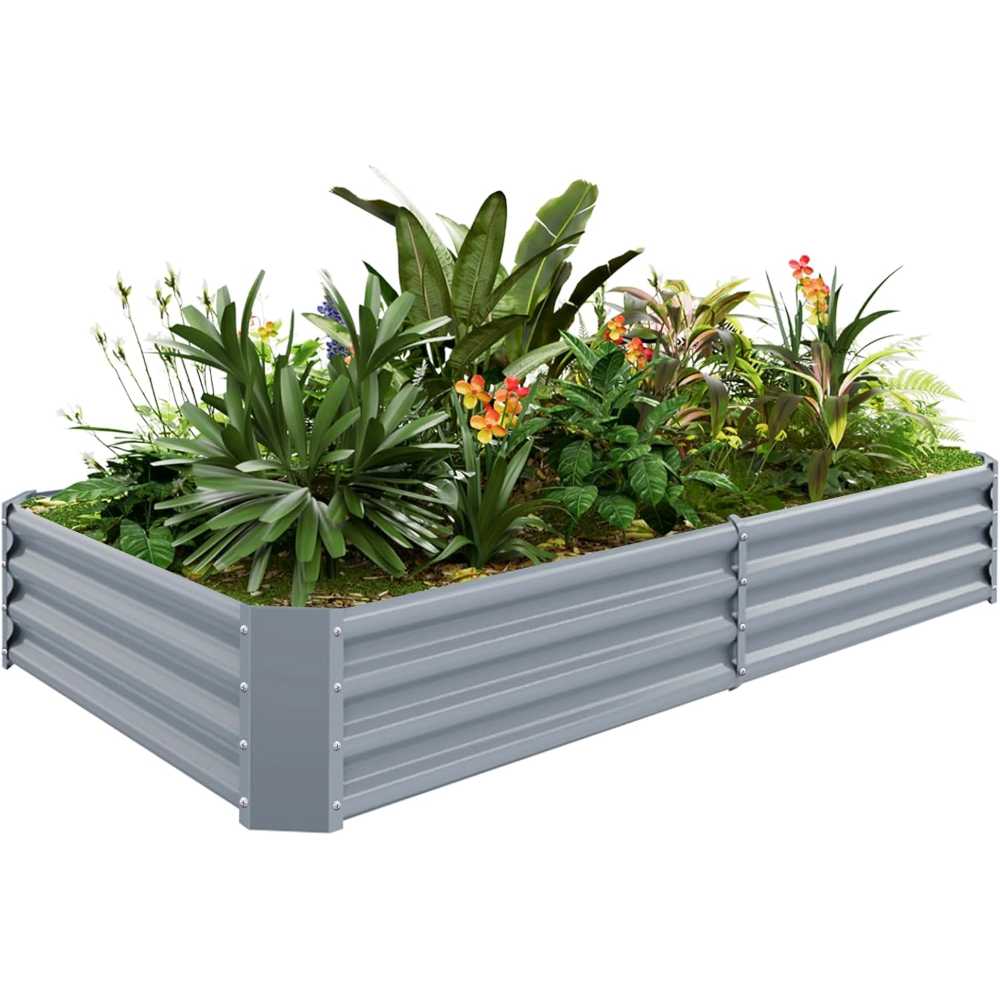 Land Guard Galvanized Raised Garden Bed (6' x 3' x 1')