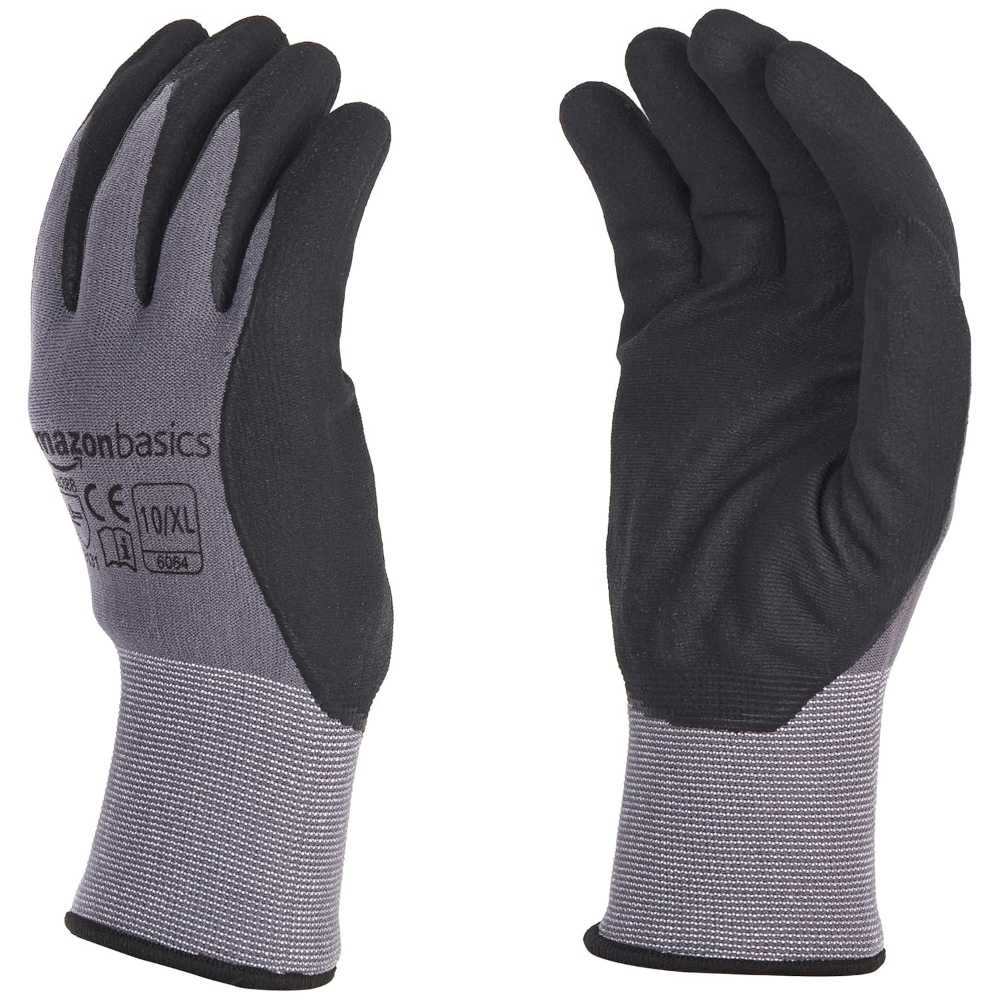 12-Pairs Amazon Basics Micro-Foam Nitrile Coated Work Gloves (XL)