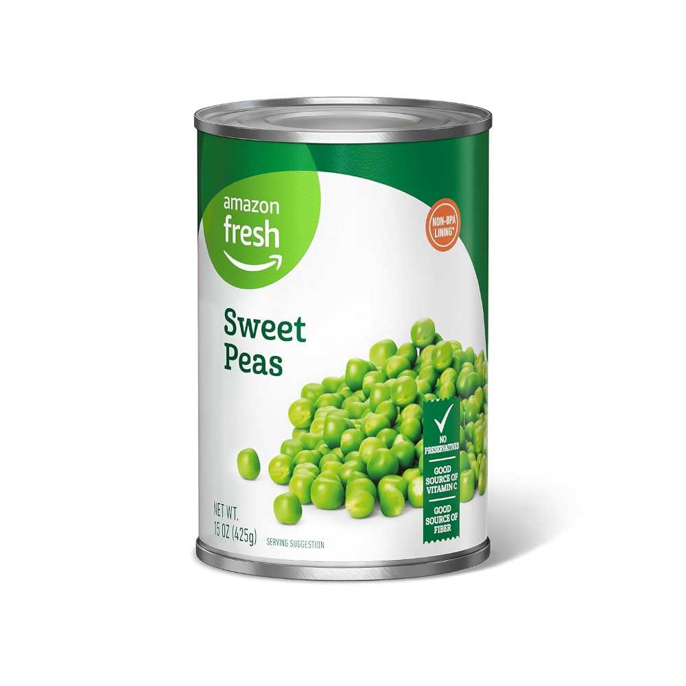 Amazon Fresh Canned Sweet Peas, 15 oz.