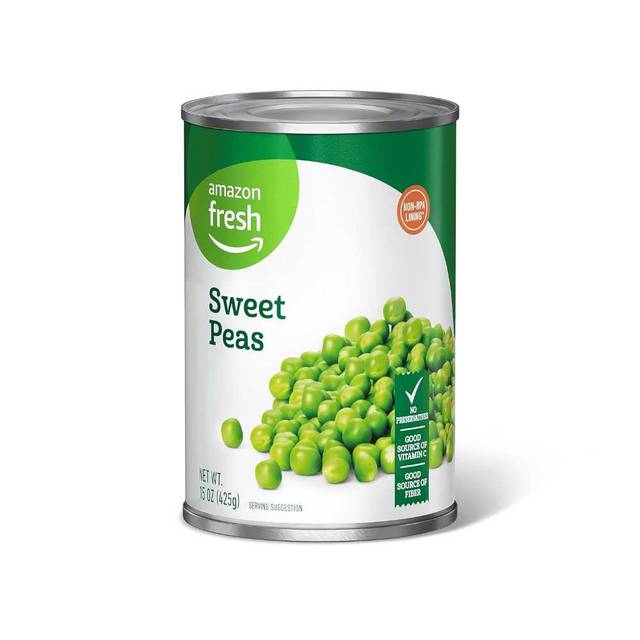 Amazon Fresh Canned Sweet Peas, 15 oz.