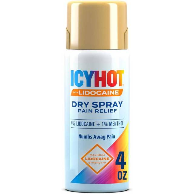 Icy Hot Lidocaine Pain Relief Dry Spray, 4 oz.