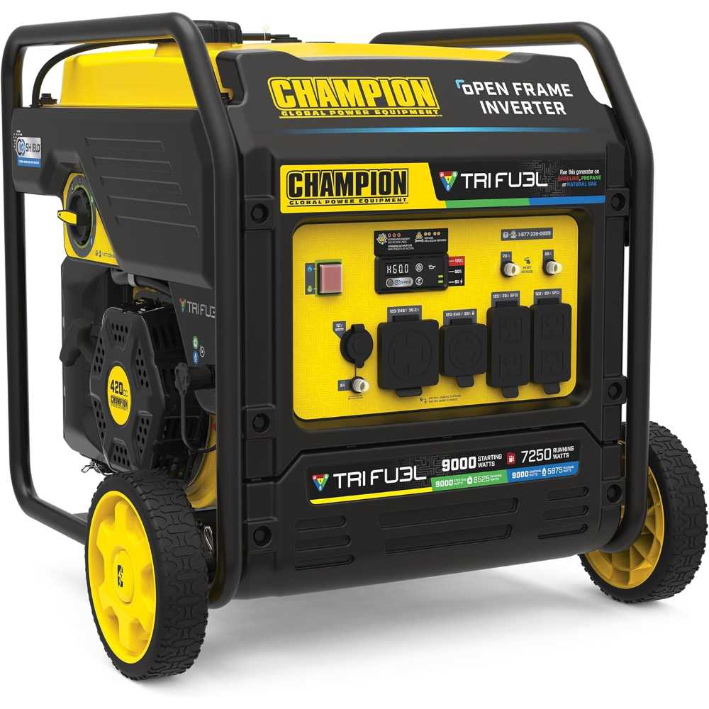 Champion 9000W Tri-Fuel Inverter Generator w/ CO Shield