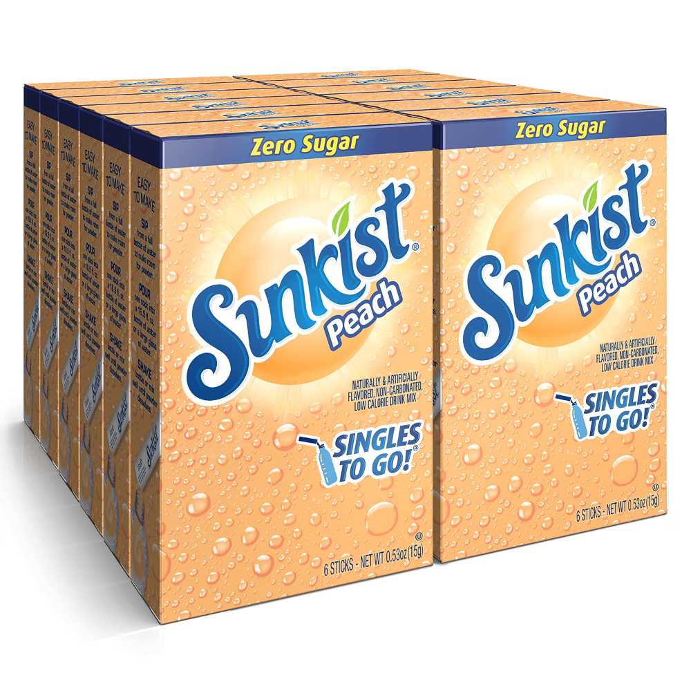 72-Pack Sunkist Soda Drink Mix (Peach)
