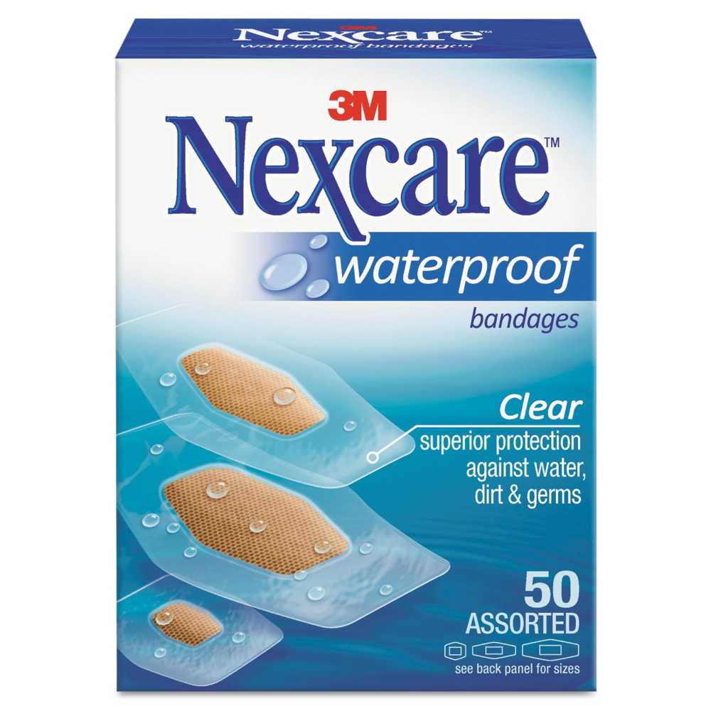 50-Pack Nexcare Waterproof Bandages (Assorted Sizes)