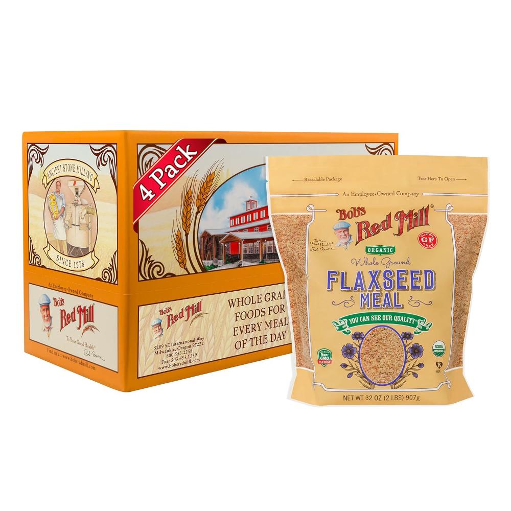 4-Pack Bob's Red Mill Organic Flaxseed Meal, 32 oz.