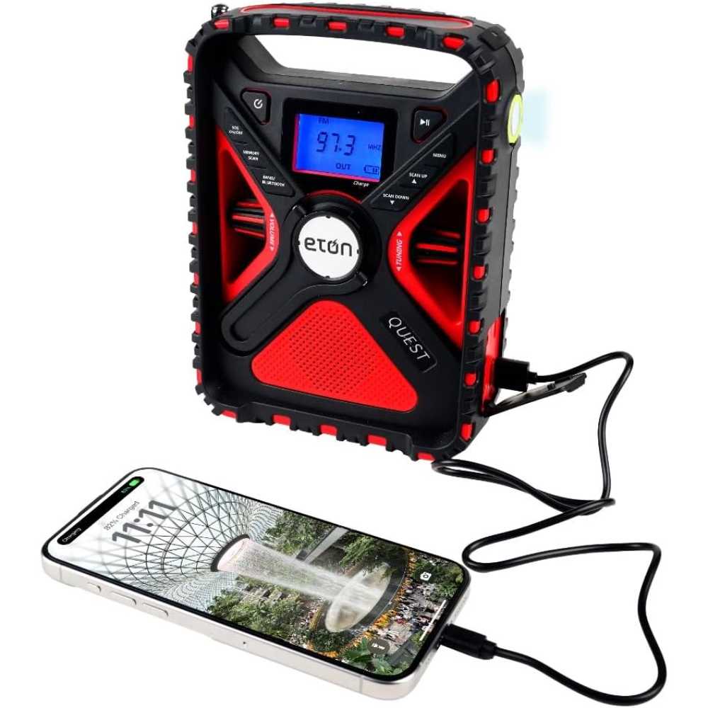 Eton Quest Solar Hand-Crank Rechargeable NOAA Emergency Radio