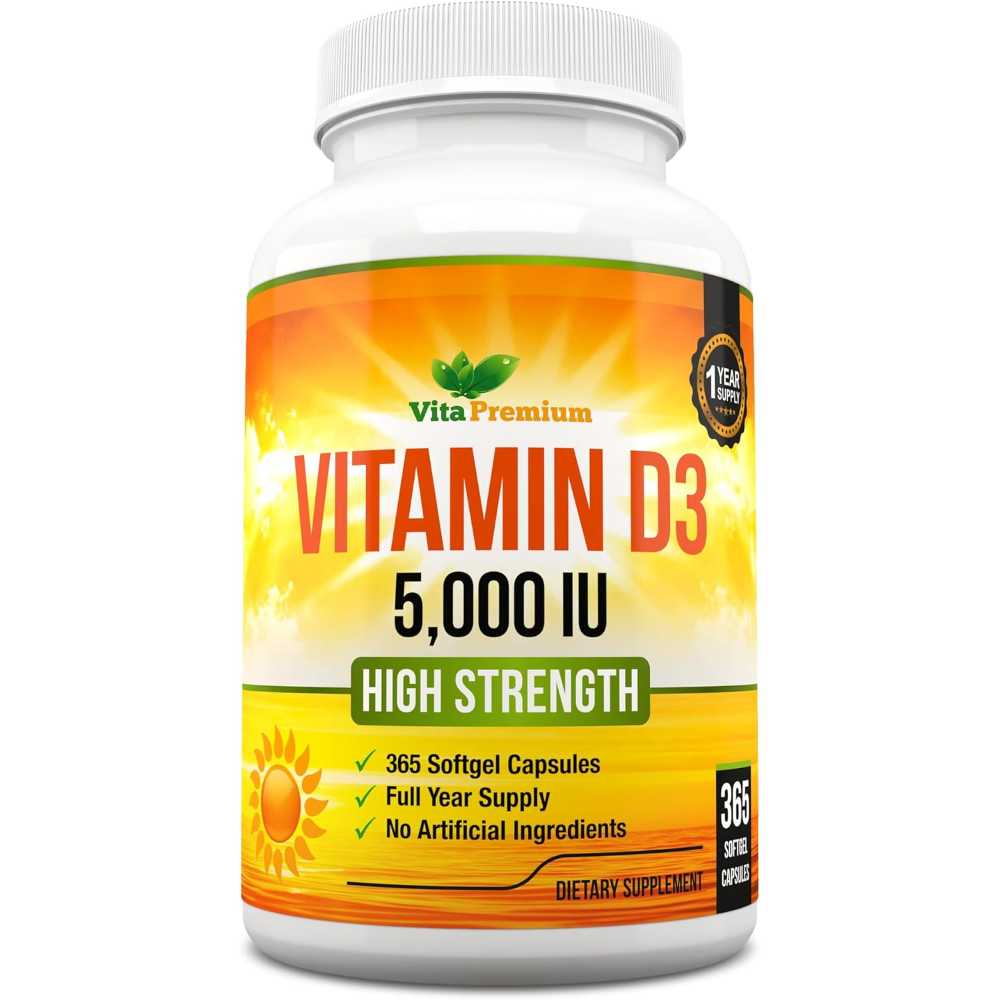 365-Pack Vita Best Vitamin D3 5000 IU Softgels