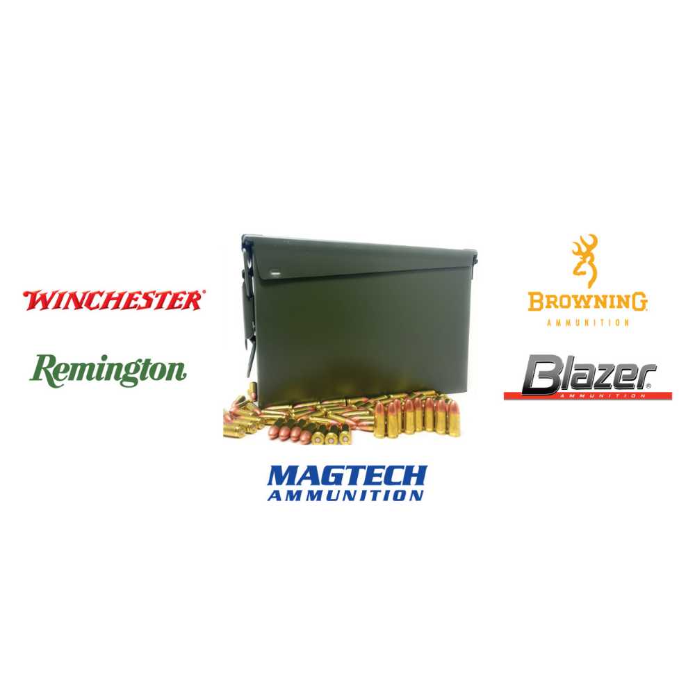 1000-Rounds Pick Your 9mm + .30 Cal Metal Ammo Can