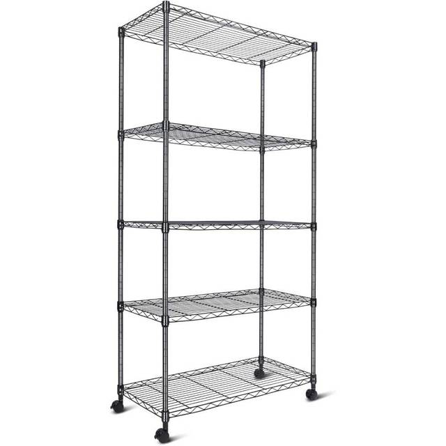 Whitmor 5-Tier Heavy Duty Shelving Unit w/ Wheels