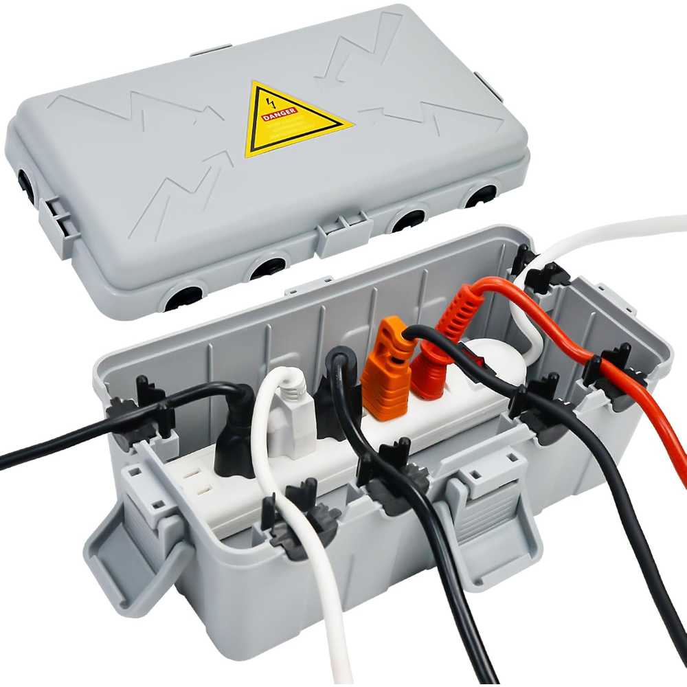 Hrensaw Outdoor Weatherproof Electrical Box w/ 6 Cord Entry (10.6" x 5.5" x 4.5")