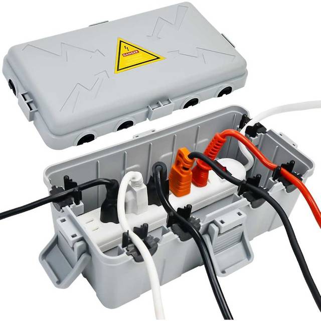 Hrensaw Outdoor Weatherproof Electrical Box w/ 6 Cord Entry (10.6" x 5.5" x 4.5")