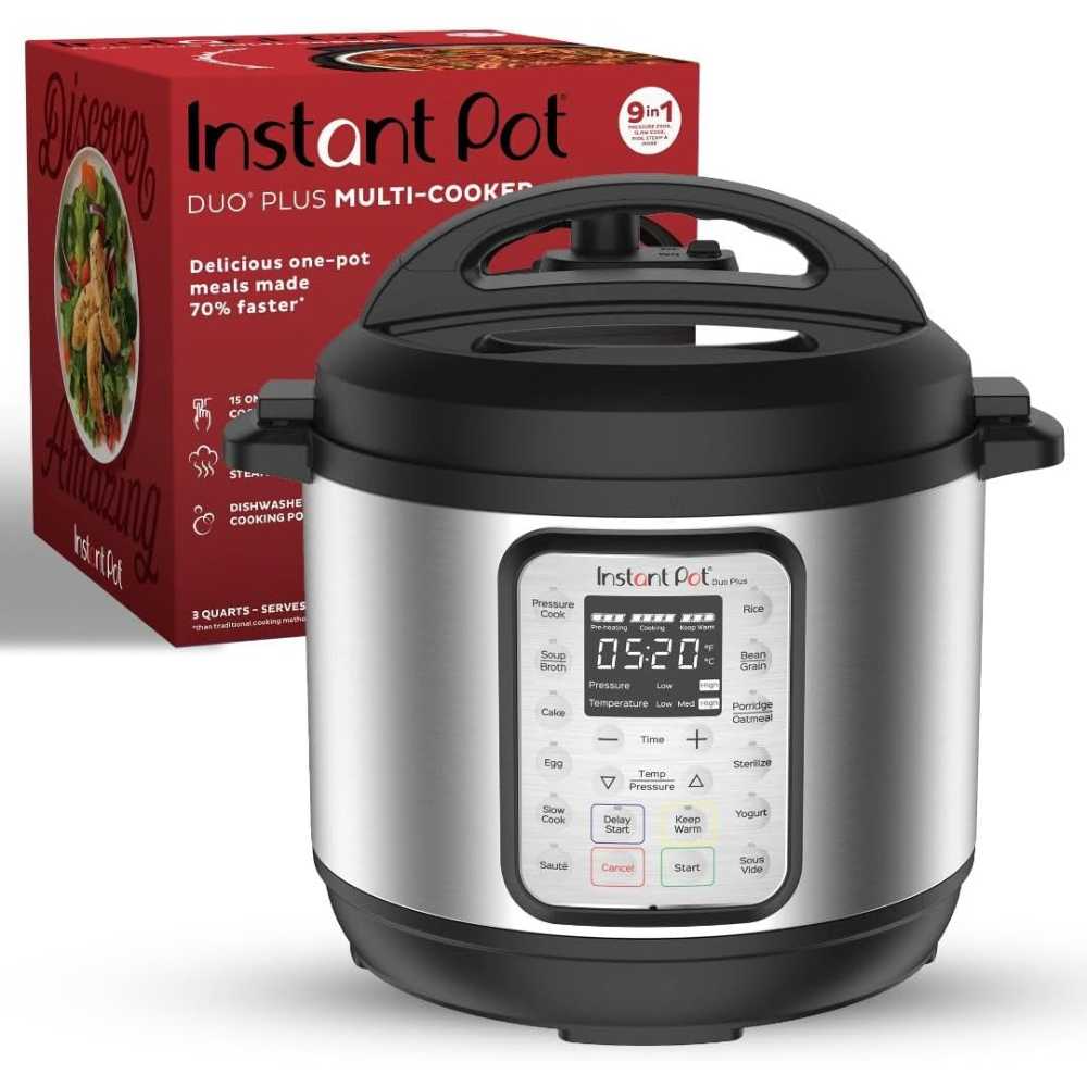 Instant Pot Duo Plus 9-in-1 Pressure Cooker, Slow Cooker, Rice Cooker, Steamer, Sauté, Yogurt Maker, Warmer & Sterilizer