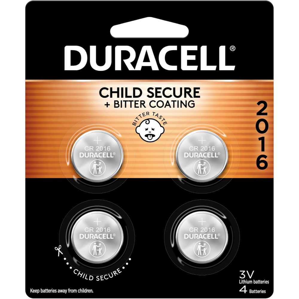 4-Pack Duracell CR2016 3V Lithium Battery