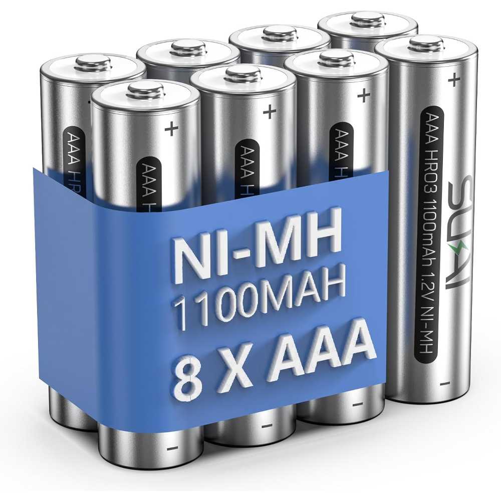 8-Pack Sukai Rechargeable AAA Batteries (1100mAh)