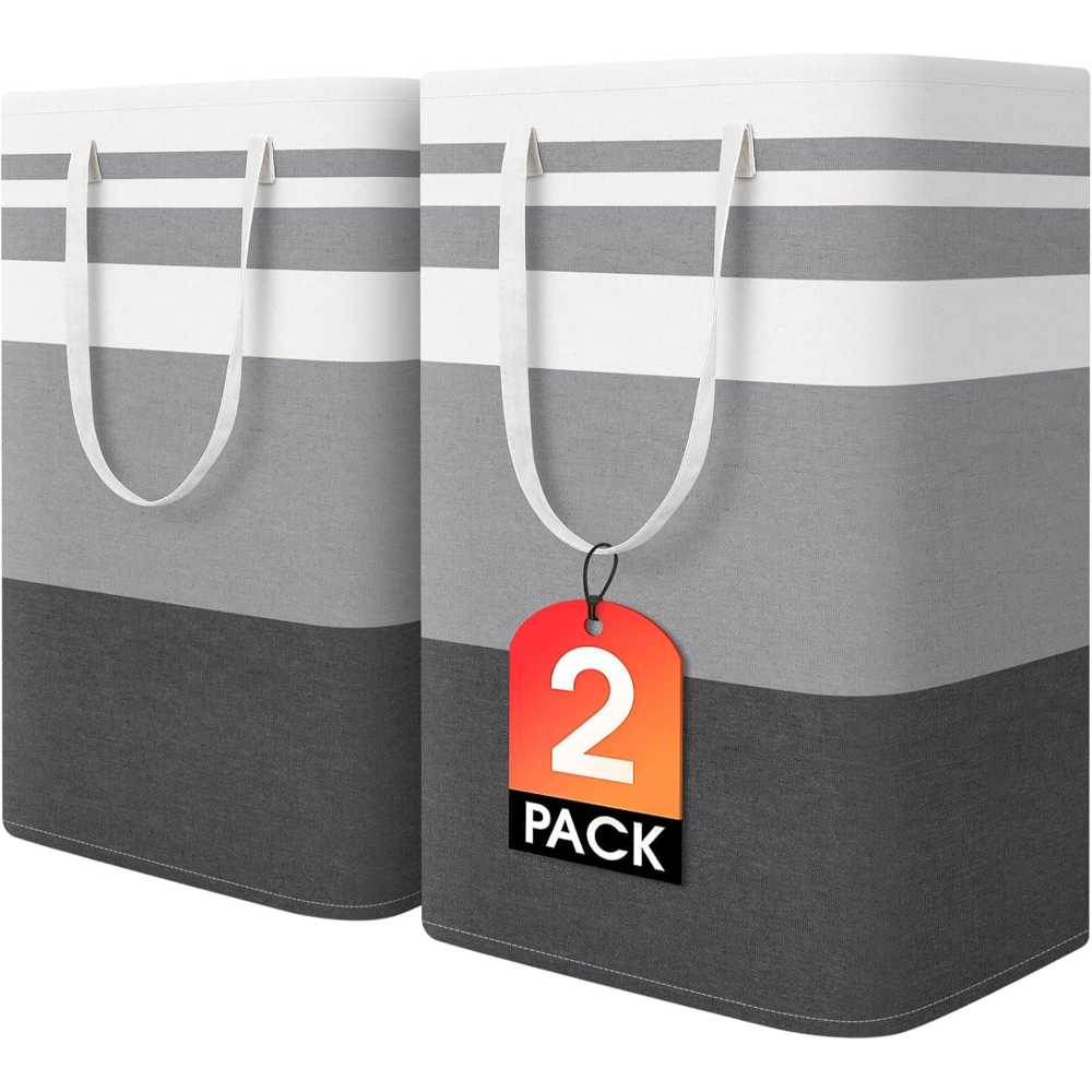 2-Pack HomeHacks 75L Large Collapsible Laundry/Storage Baskets