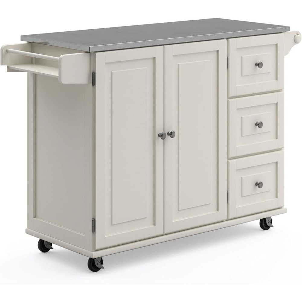 Homestyles 53.5" Kitchen Storage Cart w/ Stainless Steel Top