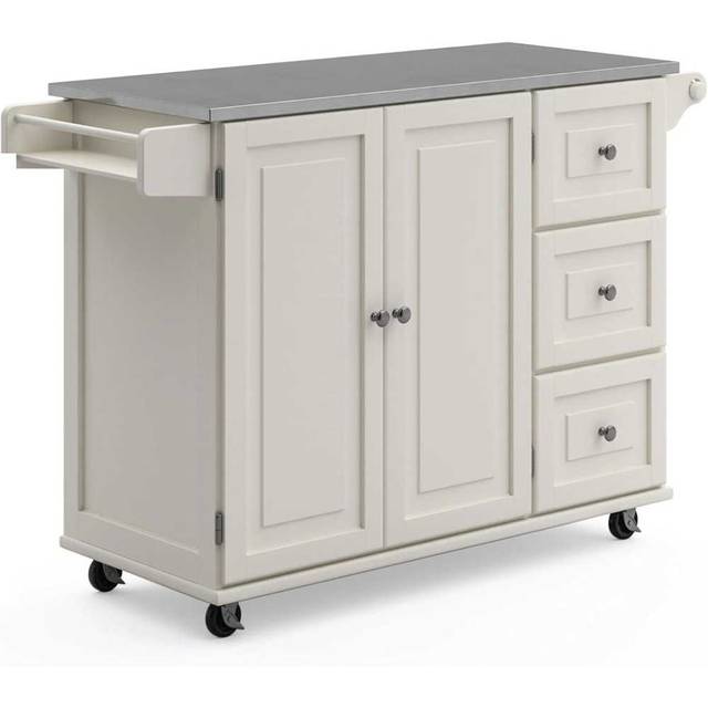 Homestyles 53.5" Kitchen Storage Cart w/ Stainless Steel Top