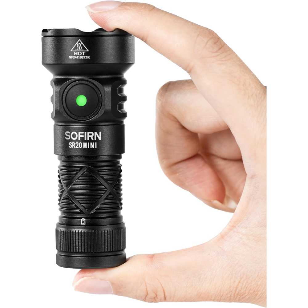 Sofirn SR20 Mini 1200-Lumen USB-C Rechargeable Flashlight w/ Red Night-Vision Light