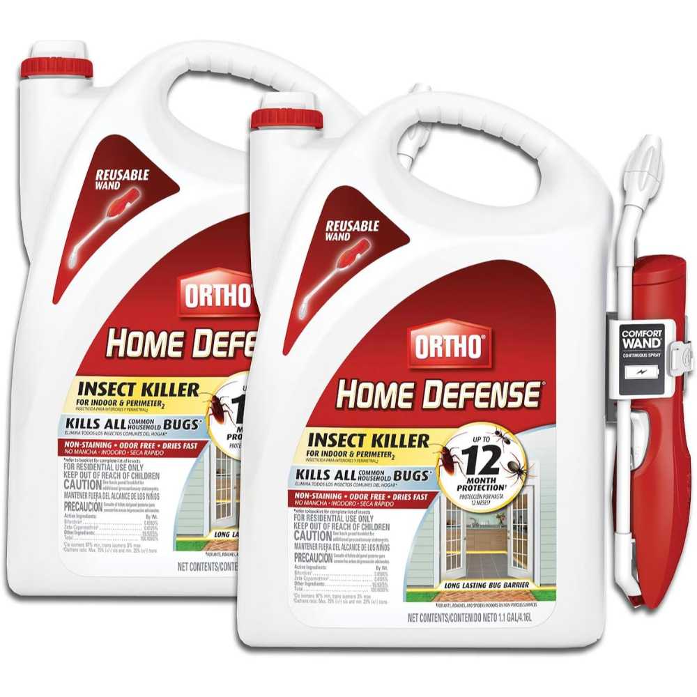 2-Pack Ortho Home Defense Insect Killer for Indoor & Perimeter₂ w/ Comfort Wand, 1.1 gal.