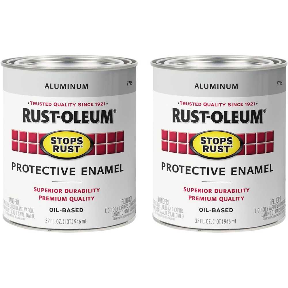 2-Pack Rust-Oleum Stops Rust Brush On Paint, 1 Quart (Metallic Aluminum)