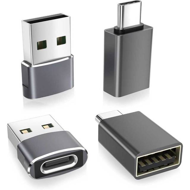 4-Pack Basesailor USB Adapters (2x USB-C to USB-A + 2x USB-A to USB-C)