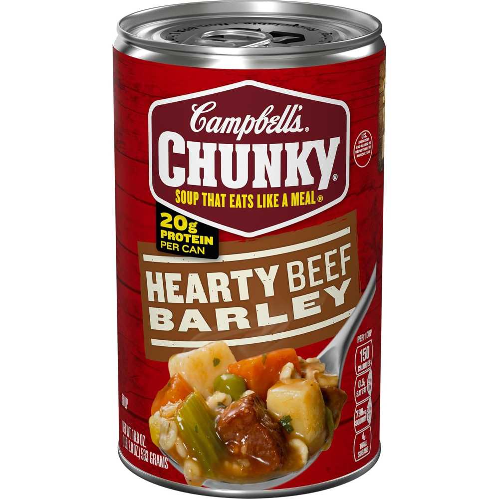 Campbell's Chunky Hearty Beef & Barley Soup, 18.8 oz.