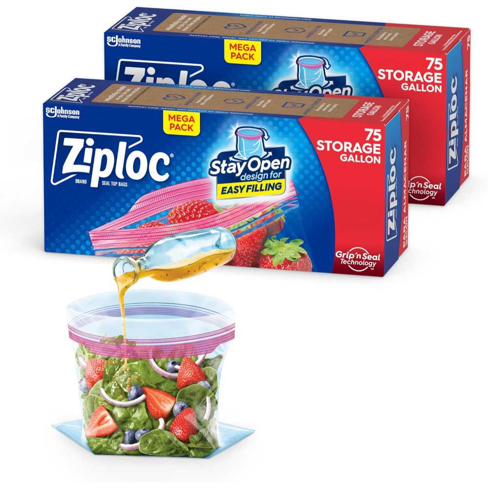 Prime: 150-Pack Ziploc Gallon Food Storage Bags
