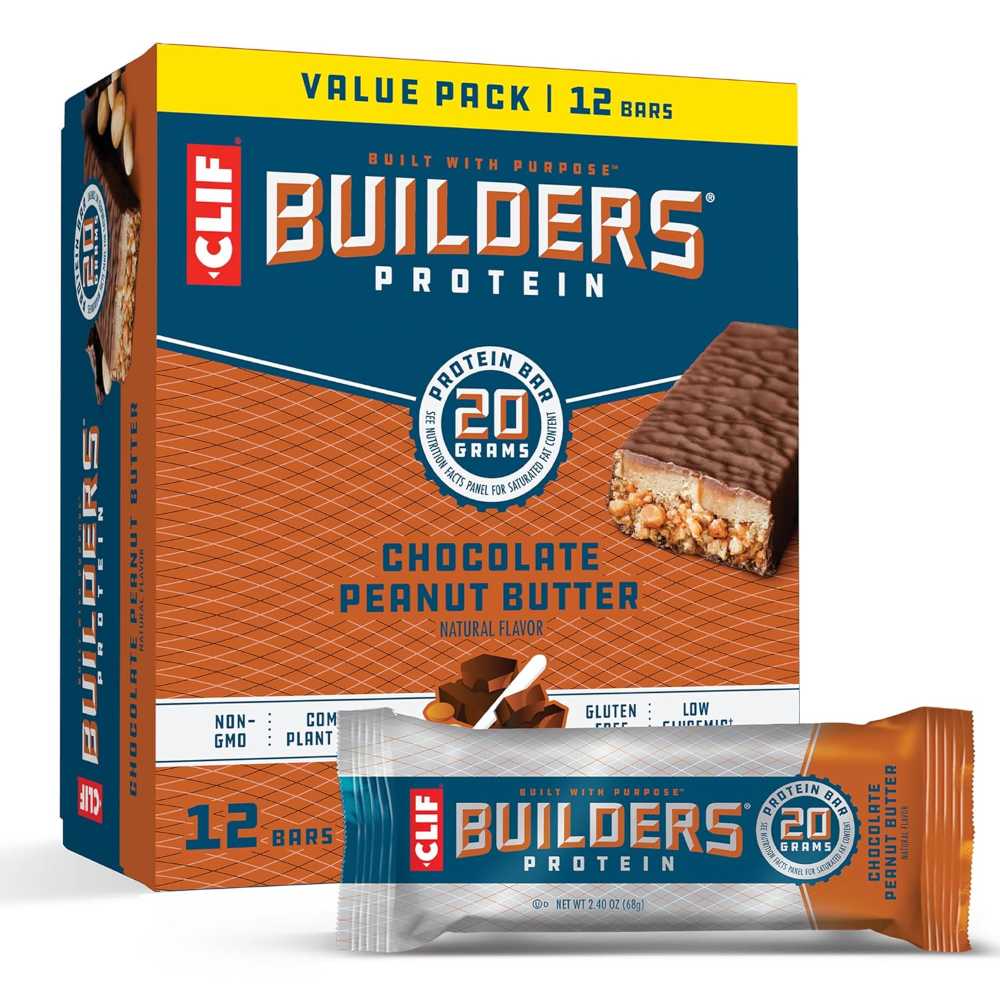 12-Pack Clif Builders Protein Bars (Chocolate Peanut Butter)