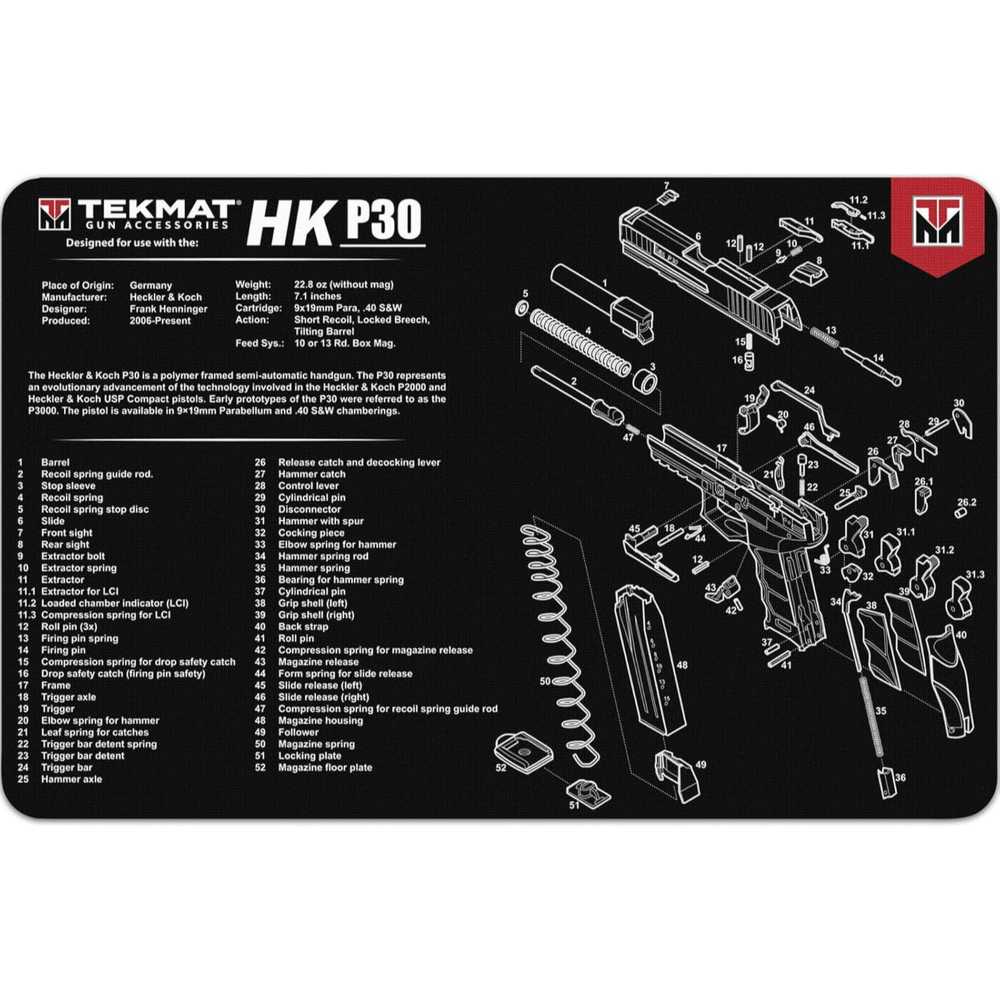 TekMat H&K P30 11" x 17" Gun Cleaning Mat