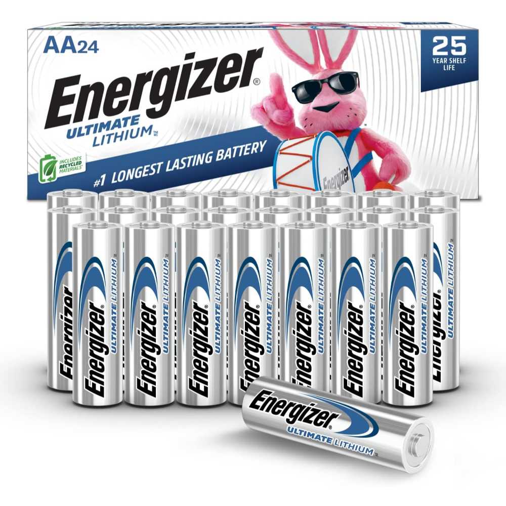 Prime: 24-Pack Energizer Ultimate Lithium AA Batteries