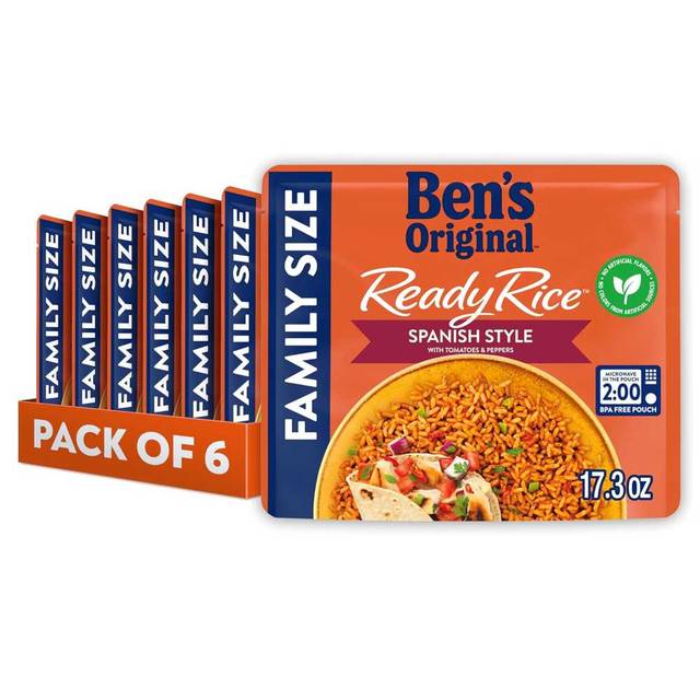 6-Pack Ben's Original Spanish Style Ready Rice, Family Size 17.3 oz.