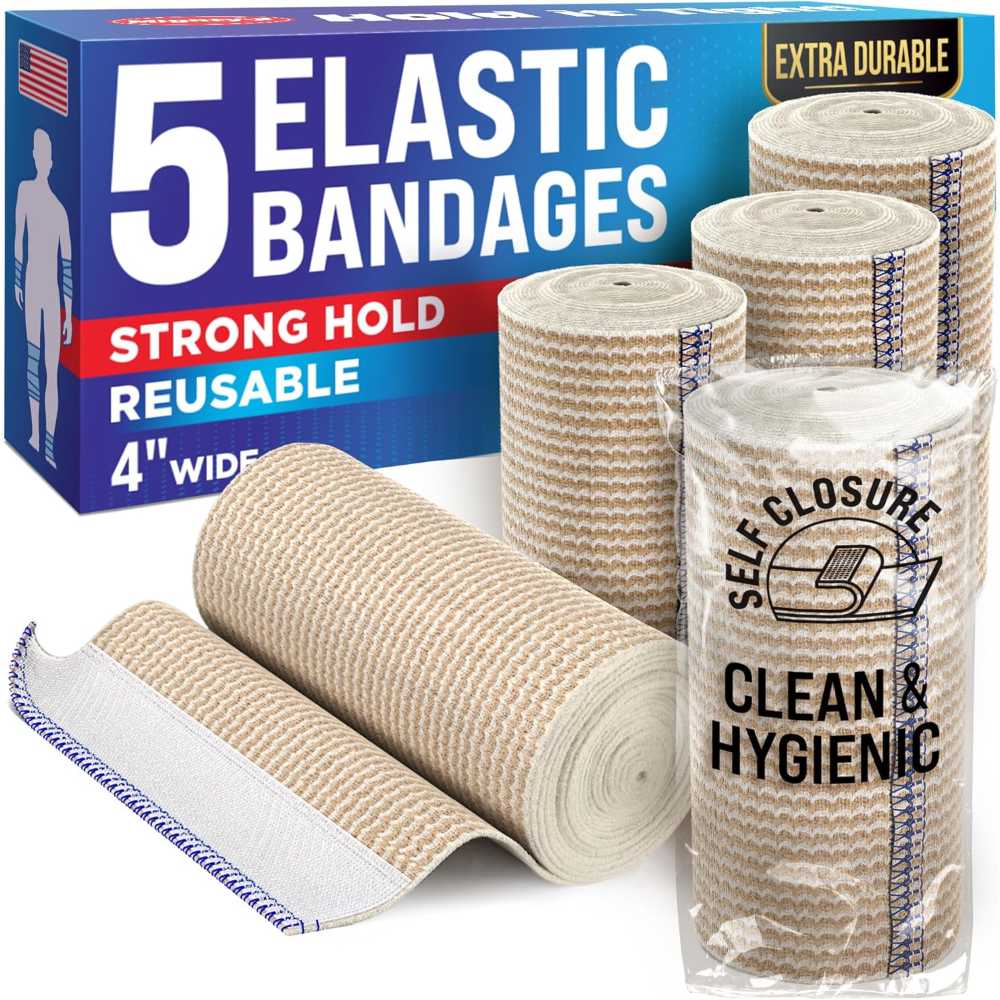 5-Pack Mighty-X 4" Elastic Bandage Wraps