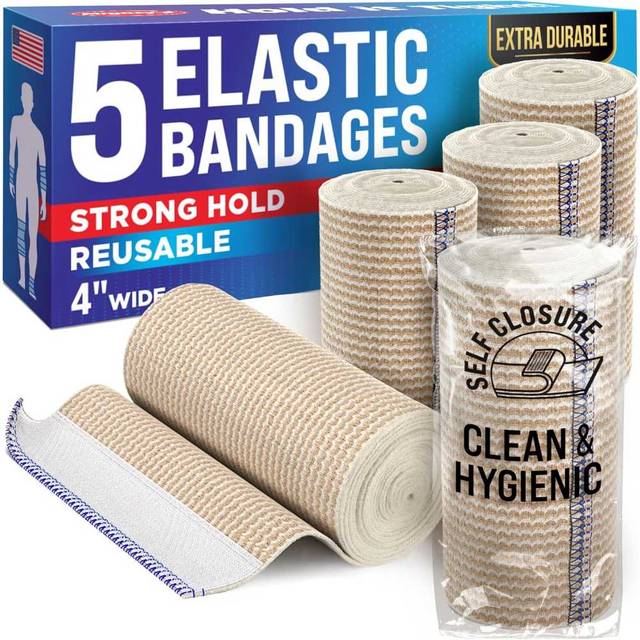 5-Pack Mighty-X 4" Elastic Bandage Wraps