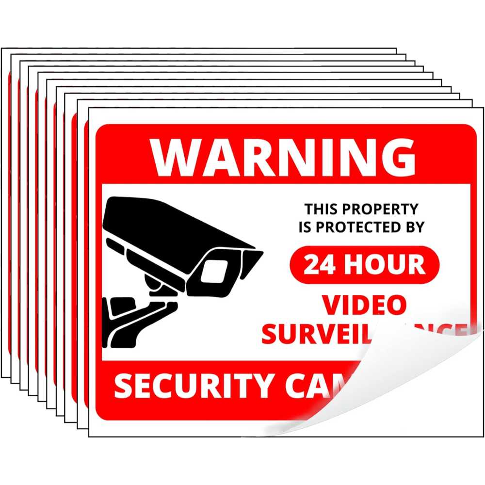 10-Pack DGBDPACK 4" x 4.7" Video Surveillance Sticker