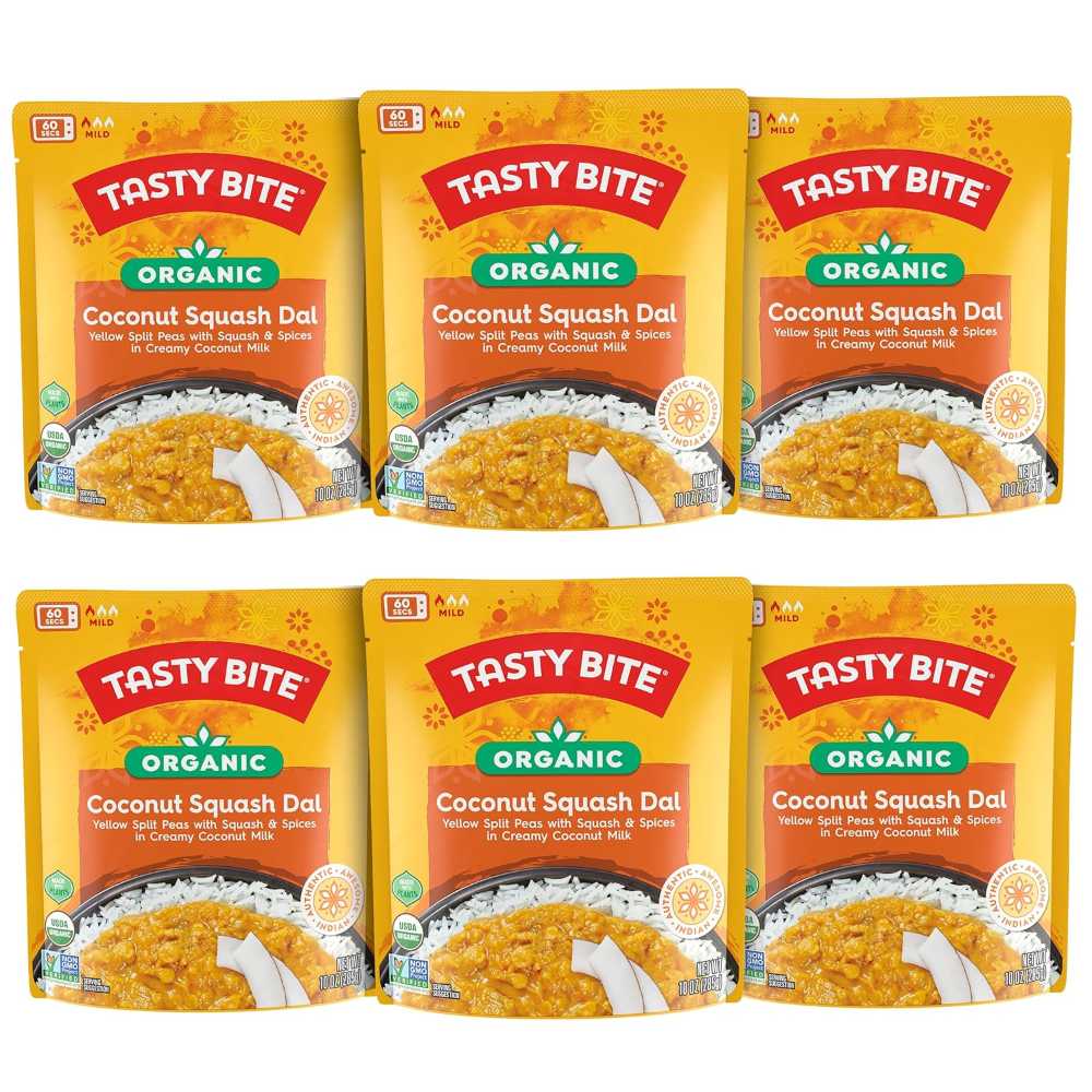 6-Pack Tasty Bite Organic Coconut Squash Dal, 10 oz.