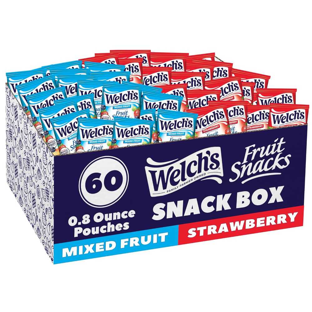 60-Pack Welch's Fruit Snacks, 0.8 oz. (Mixed Fruit & Strawberry)