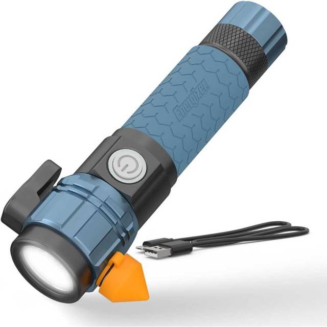 Energizer A-500 Rechargeable Flashlight w/ Seat Belt Cutter & Glass Breaker