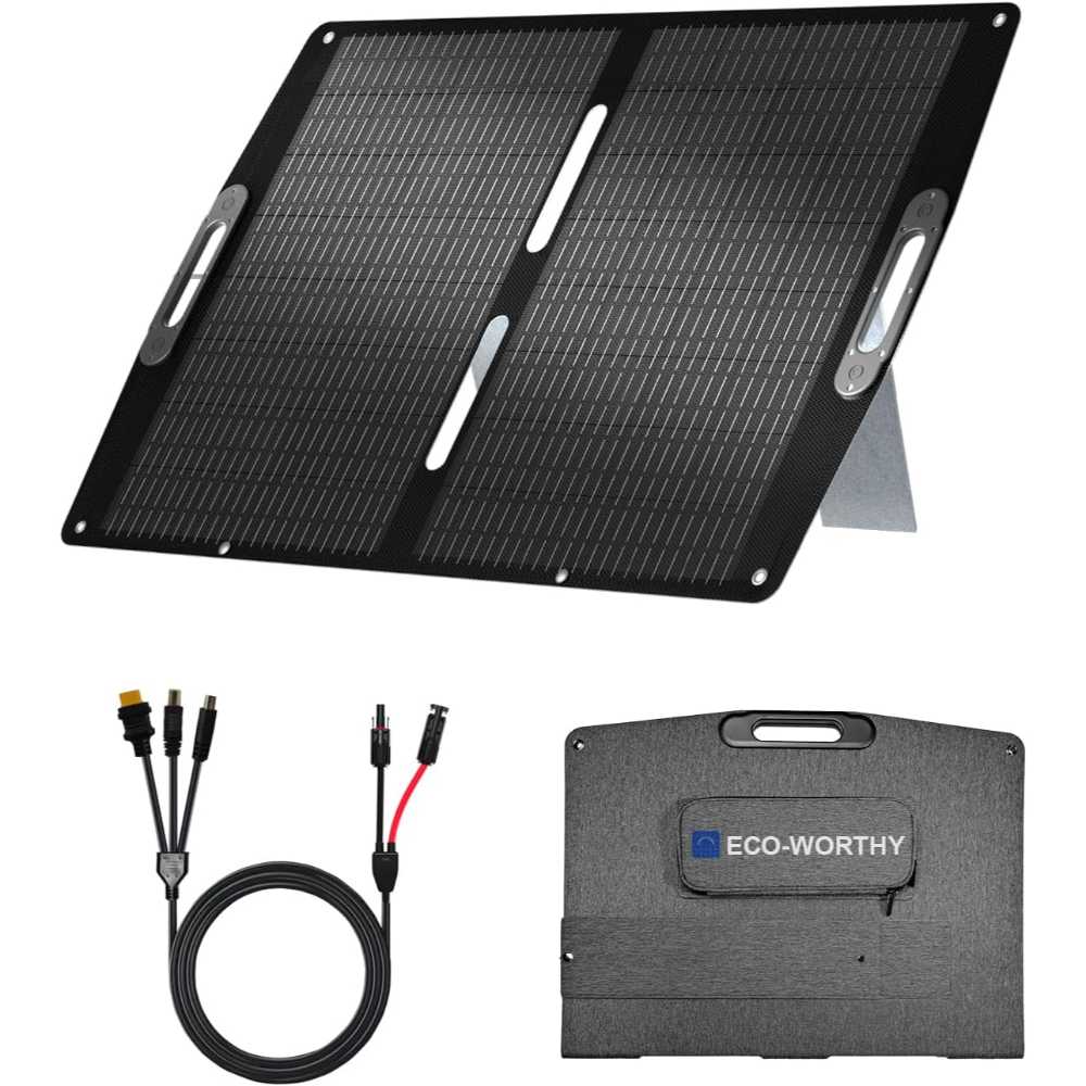 Eco-Worthy 100W 12BB Portable Monocrystalline Solar Panel