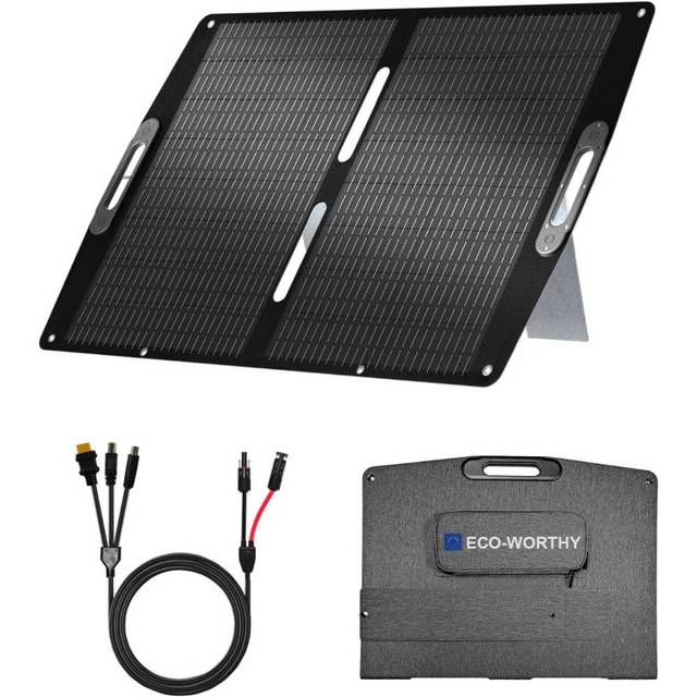 Eco-Worthy 100W 12BB Portable Monocrystalline Solar Panel